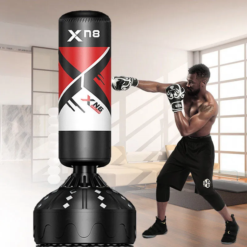 Inflatable Boxing Bag Training Exercise Base Punching Stand Fitness Equipment 