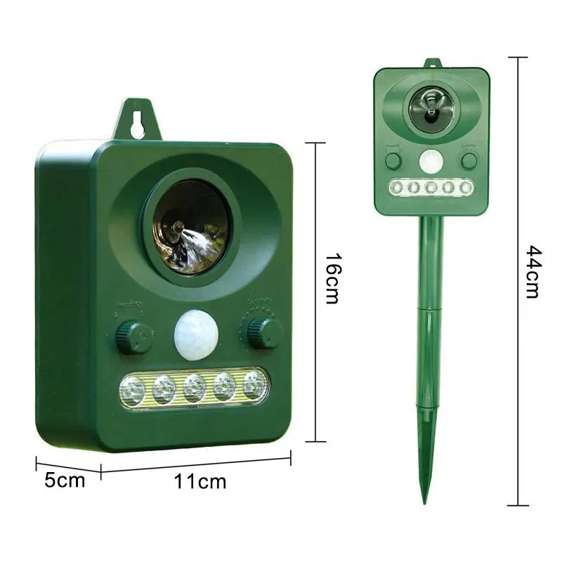 

Hot selling Animal Repellent with high quality ultrasonic solar powered, Green