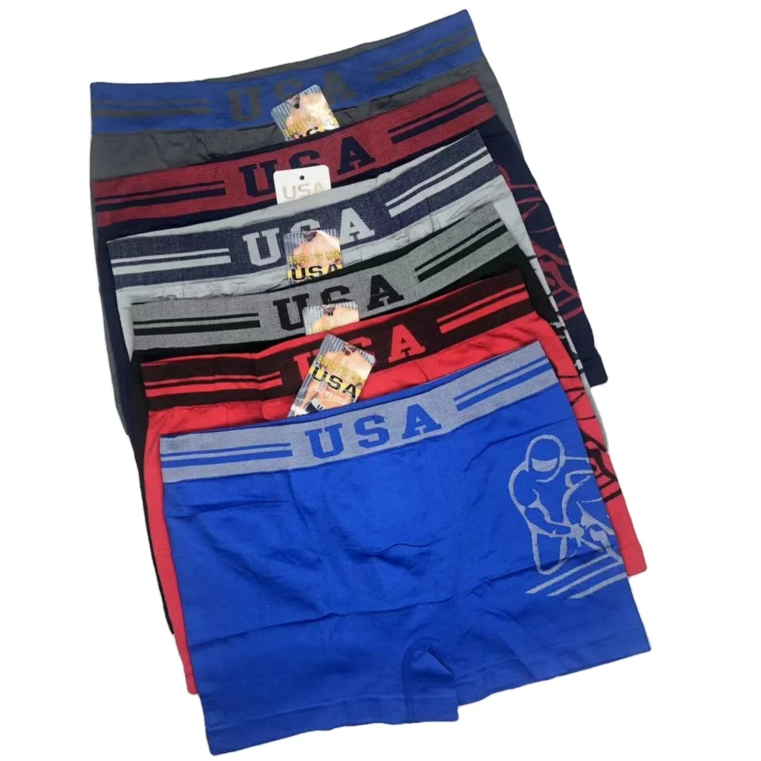 

UM307 Wholesalein best quality mens underwear boxer high elasticity PantiesMen Boxer Briefs, Mix picture color
