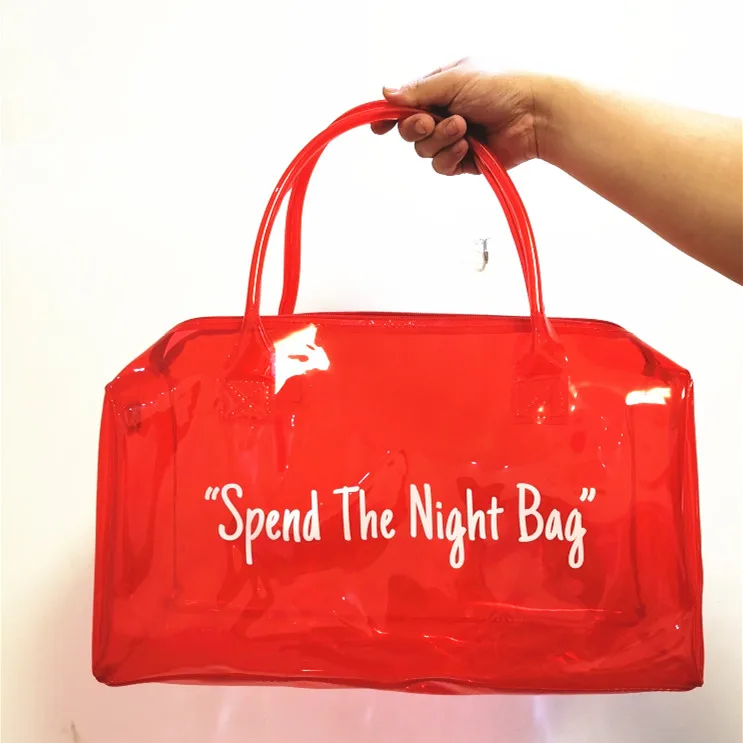 

Transparent toiletry bag womens duffle bag Cylinder pvc duffle bag waterproof, Customers' requirement