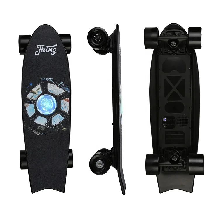 

source factory supplier electric skateboard 4 wheels electric scooter drop shipping 10S1P 36V 2A with remote control LED lights