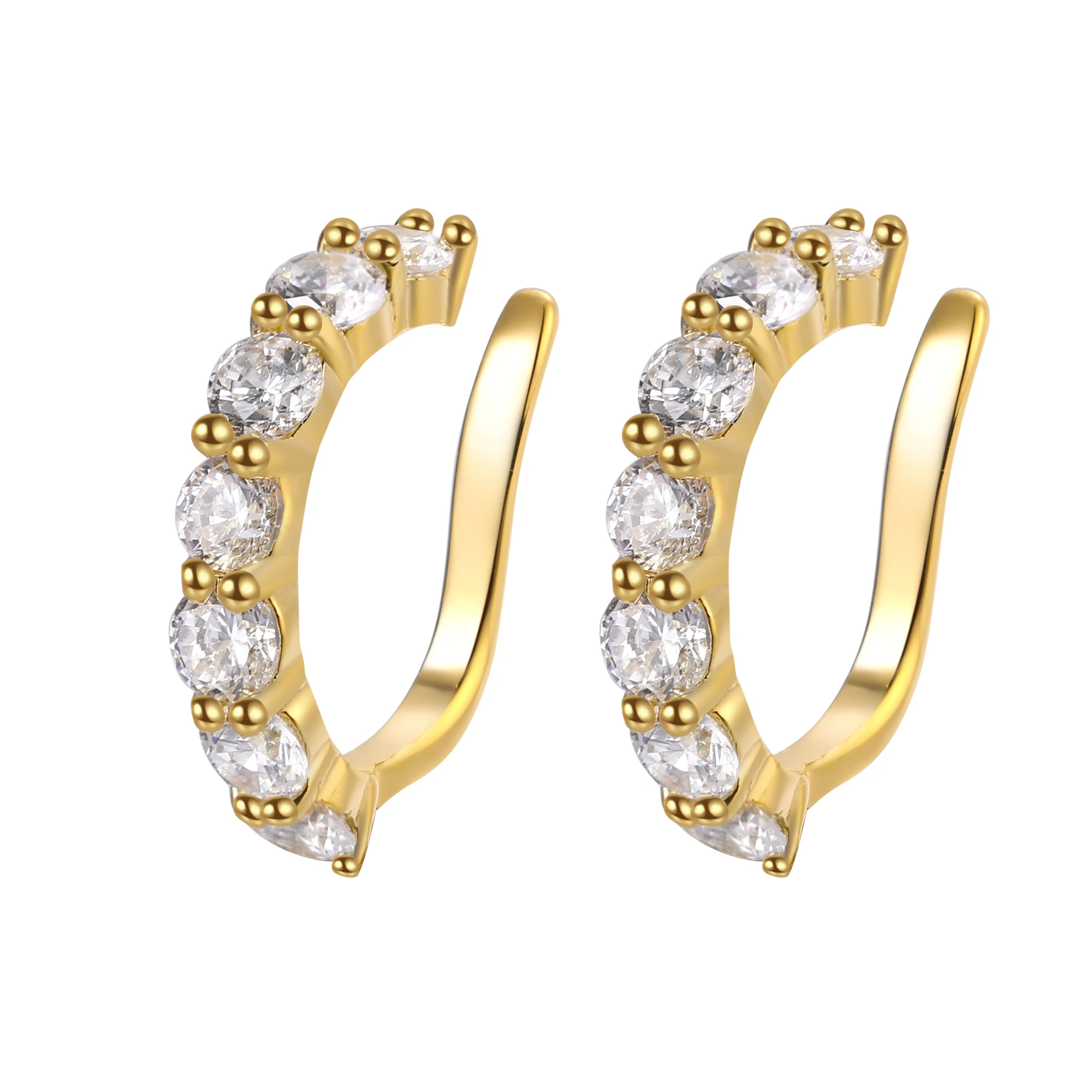 

Classical copper-plated 18K Gold Ear Clocks CZ Zircon Earrings Fashion Charm Women, Gold color