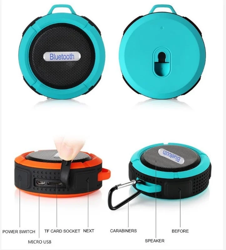 Christmas gift C6 Waterproof Outdoor Blue tooth Speaker TF Wireless Music - ANKUX.COM
