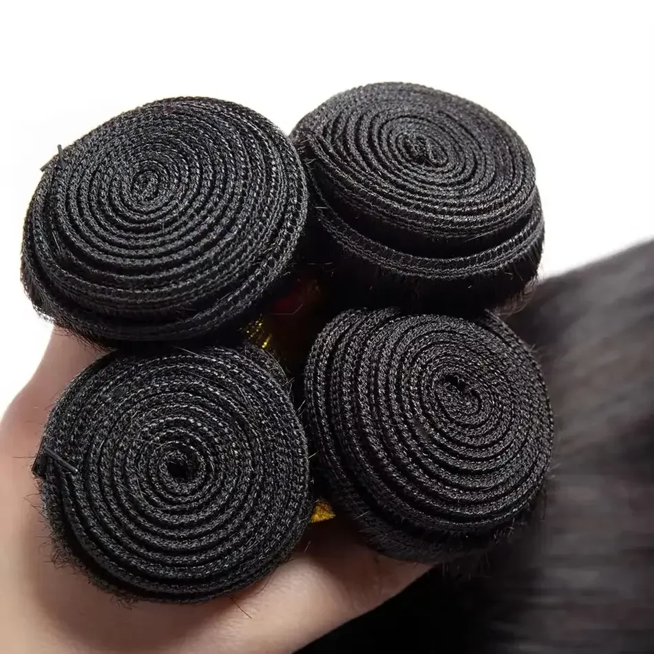 Bone Straight Brazilian Remy Human Hair Extensions for Black Women Natural Black Straight Double Weft Machine Processed Bundles