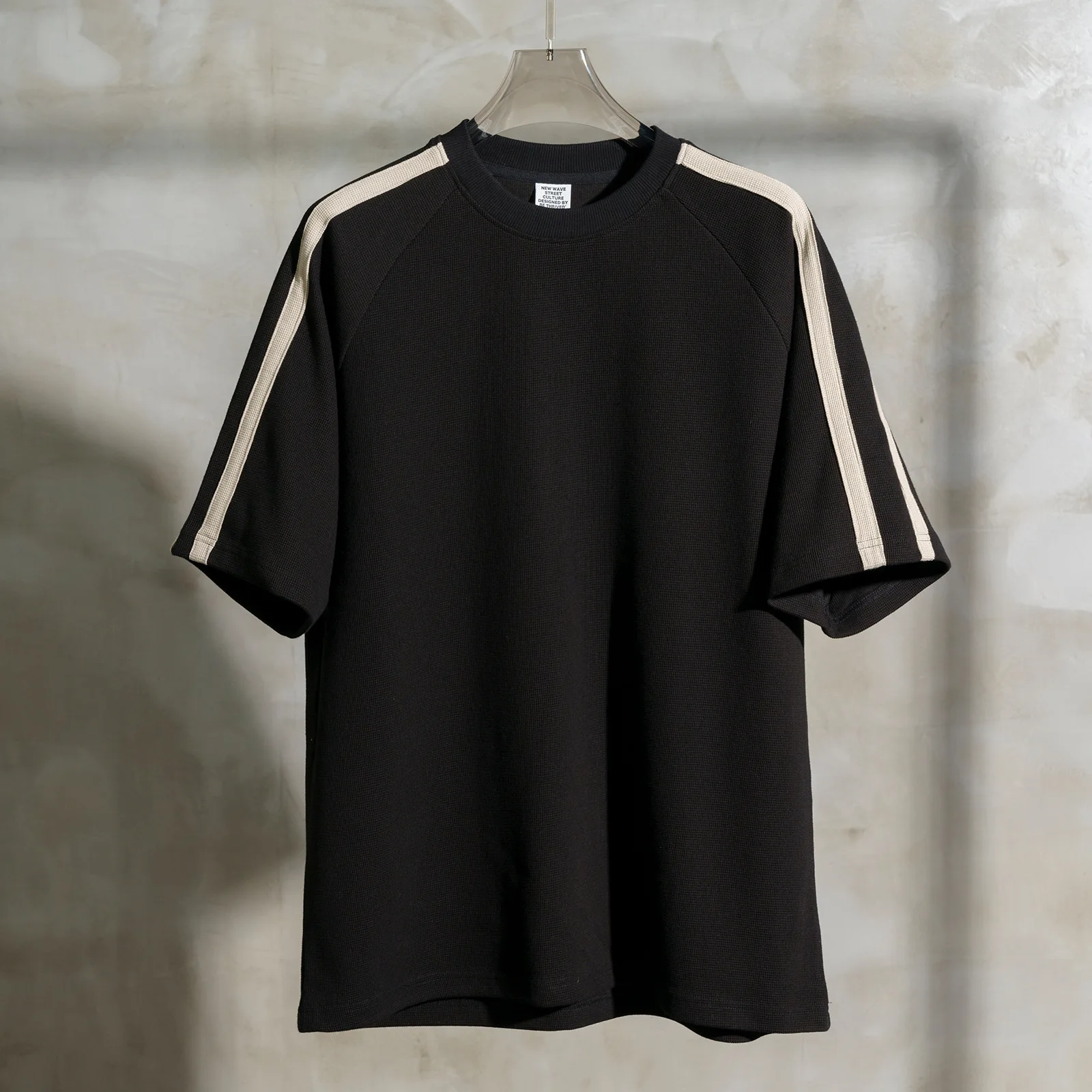 

2023 New design heavy 360gsm cotton fashion oversize waffle knit t shirt