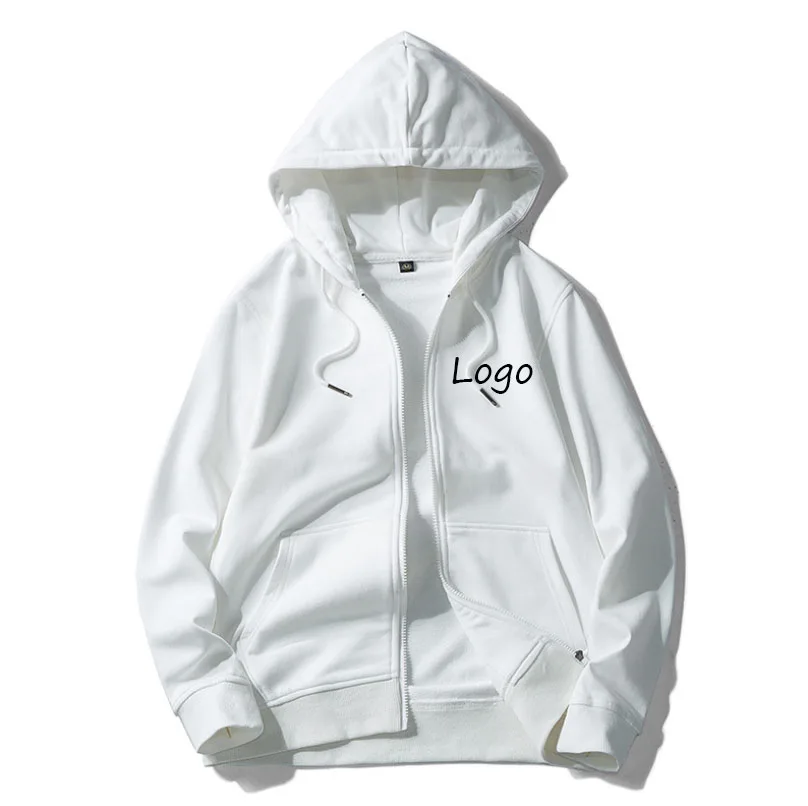 

Fashion Round Neck Cardigan Solid Color Zipper Hoodie Mens Long SleevedShirt Printing Logo Sweater