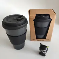 

Ready for shipping 450ml black bamboo fiber coffee mug