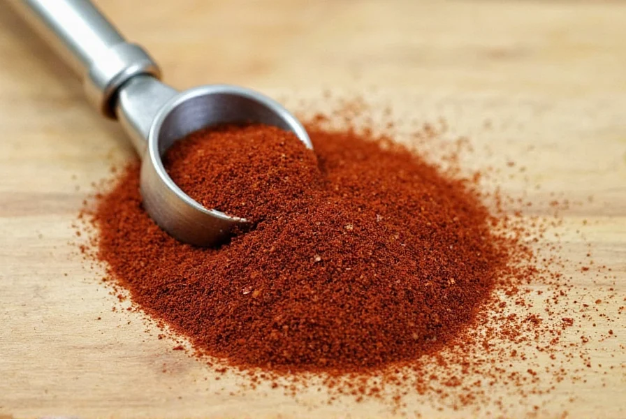 Close-up photograph of whole Jamaican allspice berries next to ground allspice in a wooden spoon on a rustic background