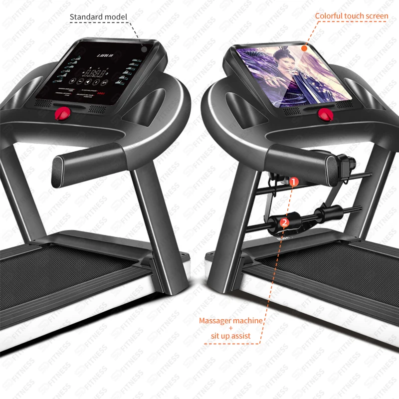 

SD-TS5 2021 new design indoor fitness equipment smart electric motorized treadmills with LED screen, Black