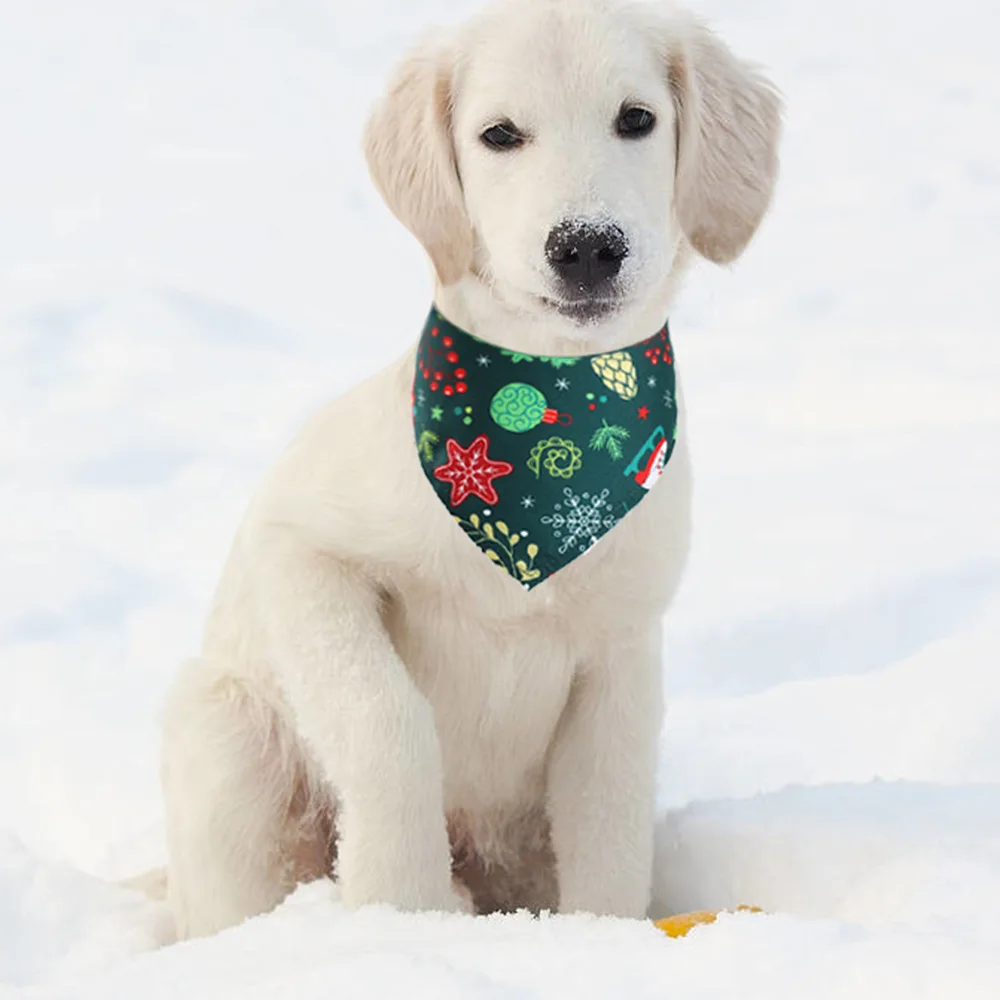 

New Arrival Happy Pet Suppliers Printed Colorful Happy Christmas Tree Pet Print Saliva Towel, Picture shows