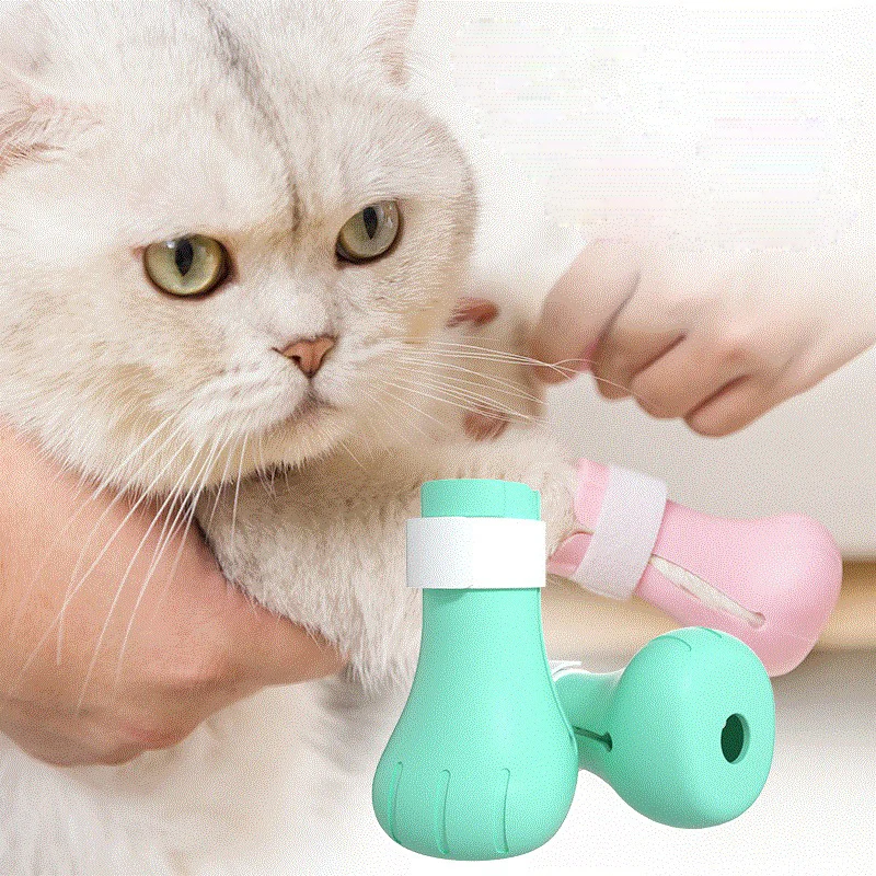 

Pet Grooming And Cleaning Cat Claw Bathing Foot Cover Holder, Blue, pink