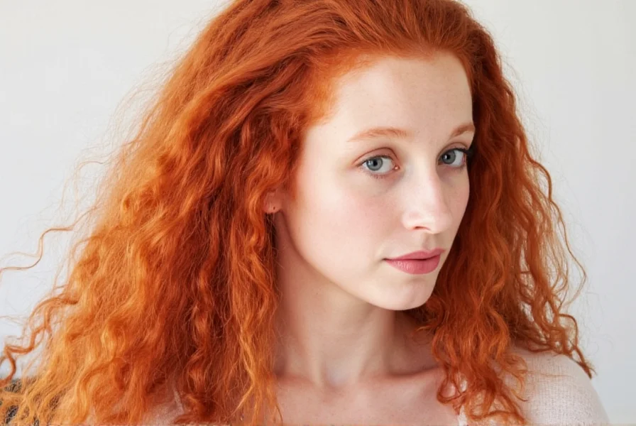 Professional colorist demonstrating ginger hair maintenance techniques with copper-infused products