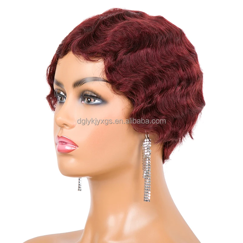 

HL15-WR Remy Hair Human Wig Water Ripple 6inch Retro European and American fashion for Black Women