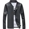 New 238313 PU Leather zipper & Plus Size Coat leather jacket men stock