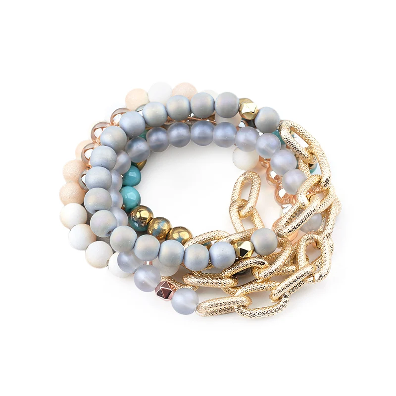 BOJIU Professional Design Irregular Clear Glass Pearl Bracelet