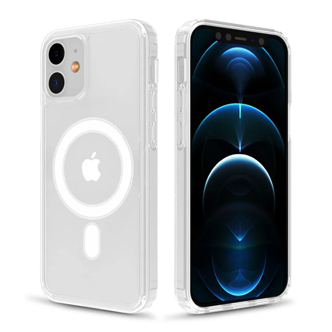 

Phone Accessories Magnetic Card Holder Clear Magsafe Charger Magnetic Tpu Pc Phone Case For Iphone 12 Pro Magsafe Case, Transparent