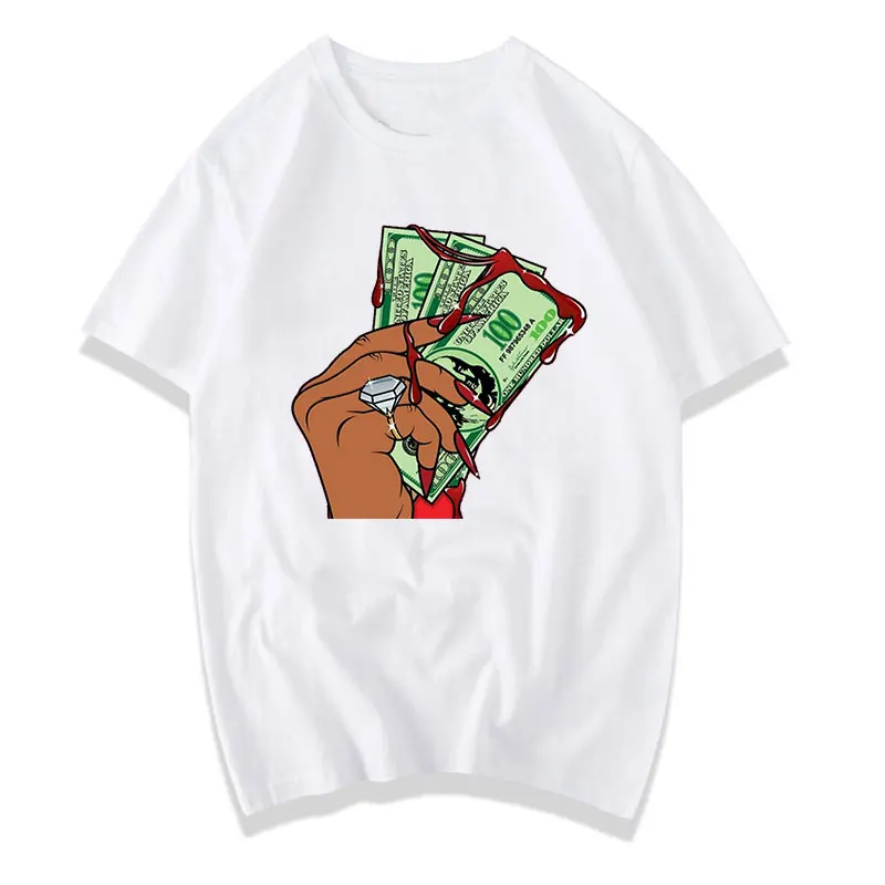 

Wholesale New Arrival Women's Dollars Print Custom Graphic T-Shirt Women Shirt Tees