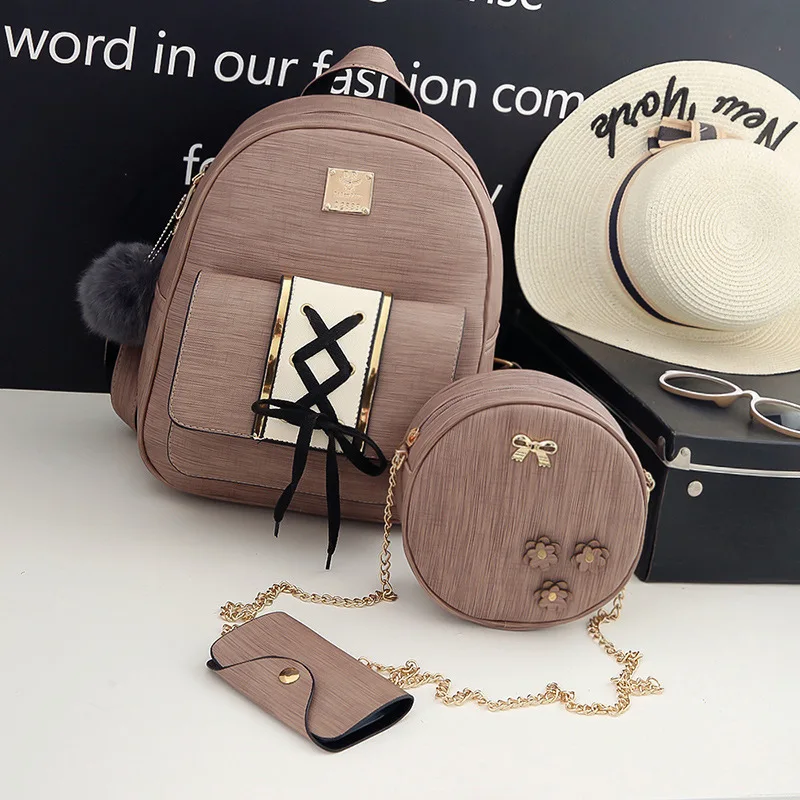 

Women school backpacks3pcs set ladies backpack set for girls bagpack women, As pictures show
