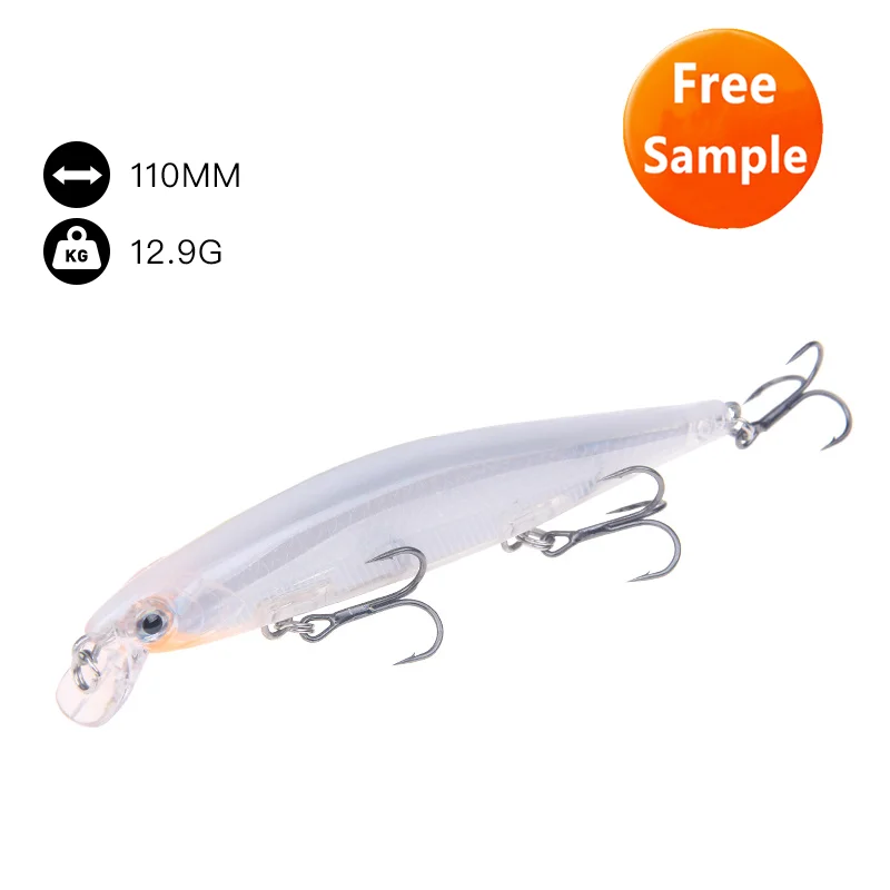 

China Best 11cm Minnow Lure Fishing Lure 12.9g Sinking For Grass Carp Bait, 15 colors