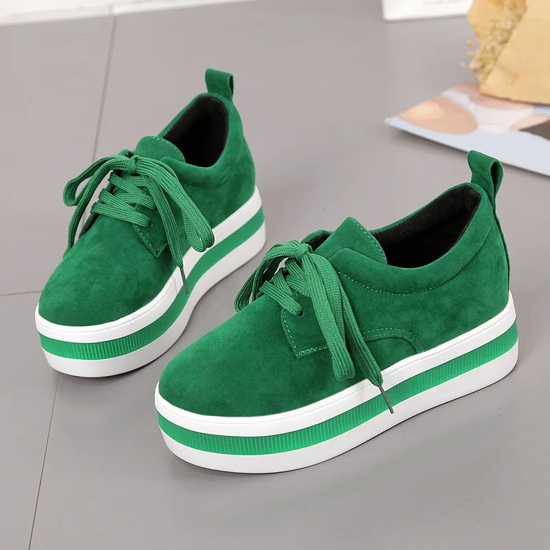 

sh11030a Green color height increasing women shoes ladies size 35 - 40 platform shoes women