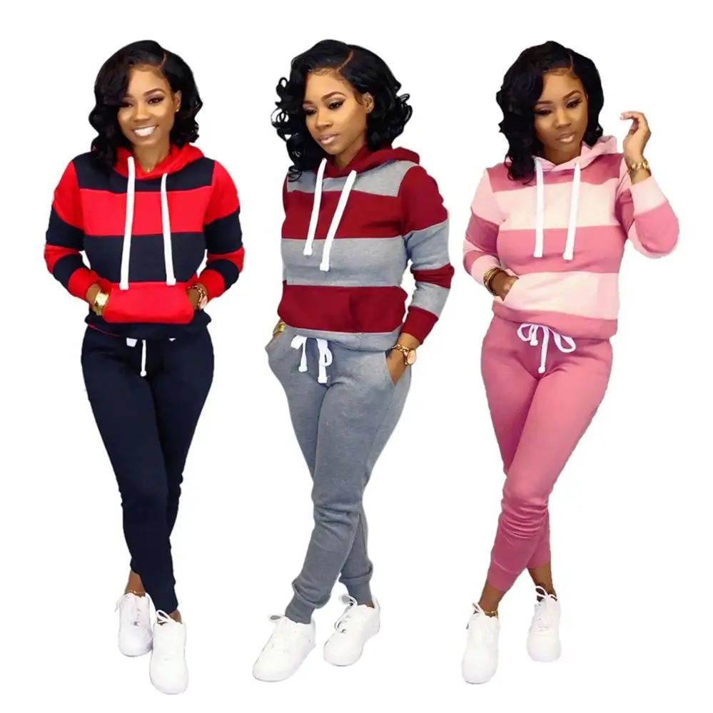 

Ladies sports womens clothing two piece tracksuit set