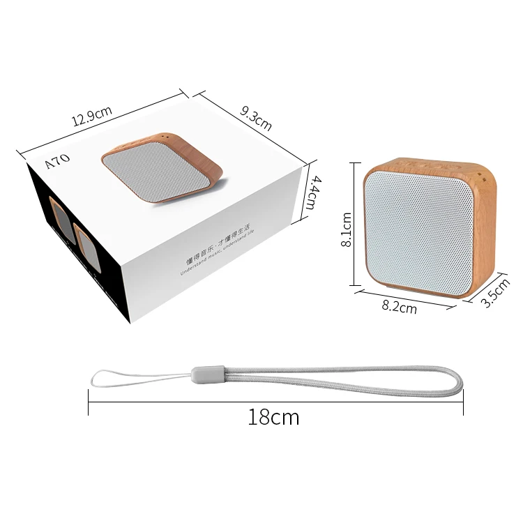 

Bluetooth Speaker 2019 Portable Mobile Phone Mini Smart Wood Wireless Speaker A70, Wooden