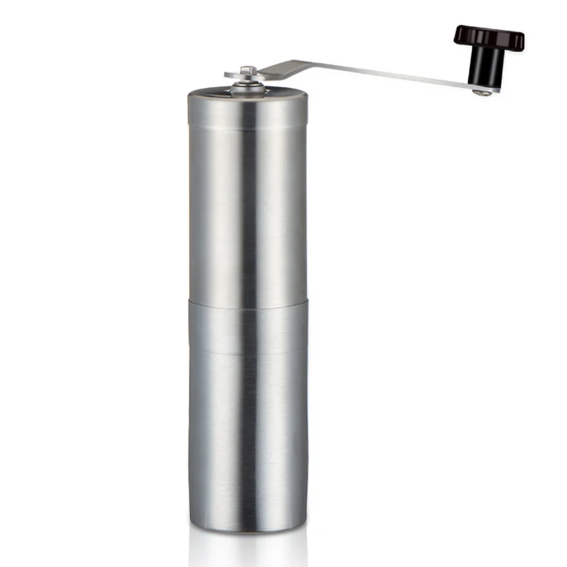 

New Design Travel Portable Conical Burr Mill Stainless Steel Manual Coffee Grinder With Ceramic Core, Silver