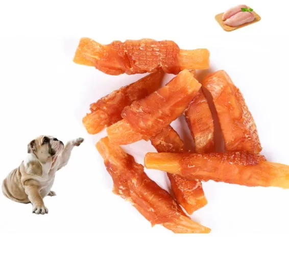 

Factory OEM Package Real Chicken Dog Treats High Nutrition Sweet Potato Wrapped Chicken Dry Dog Food 16-oz Bag