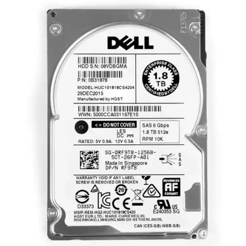 

Cheap Original DELL SAS 1.8TB 10K RPM hard disk drive 2.5 inch HDD for server in stock
