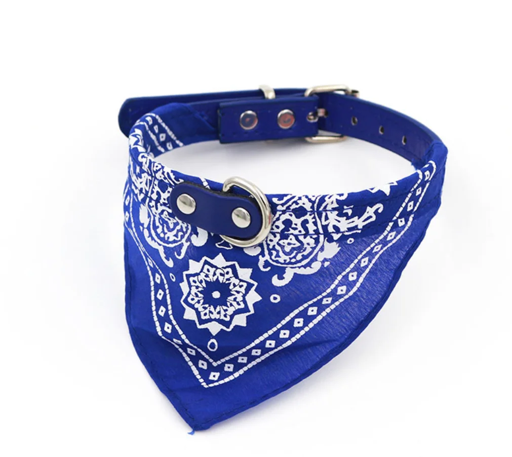 

Wholesale Puppy Triangle Dog Bandana Collar Soft Comfortable Dog Scarf Bandana Printed with a Paisley Pattern, Blue, black, red, purple, green, rose, pink