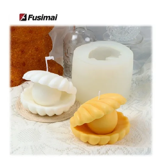 

Fusimai Silicone Molds 3d Pearl Mould Aromatherapy Shell Candle Mold