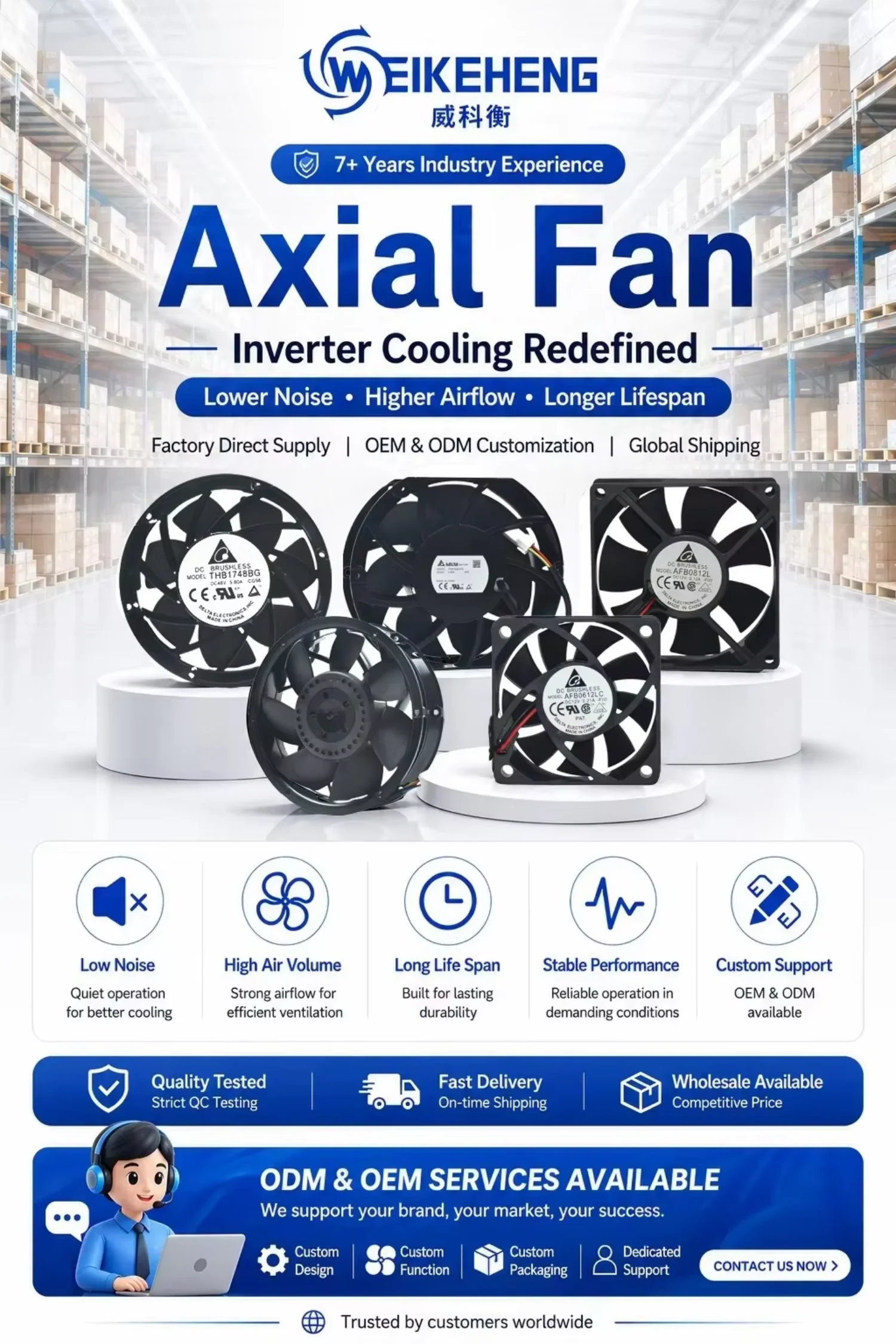 Axial Flow Fan, AVC, DATA1238B8H, 48V, 0.33A - detail 2