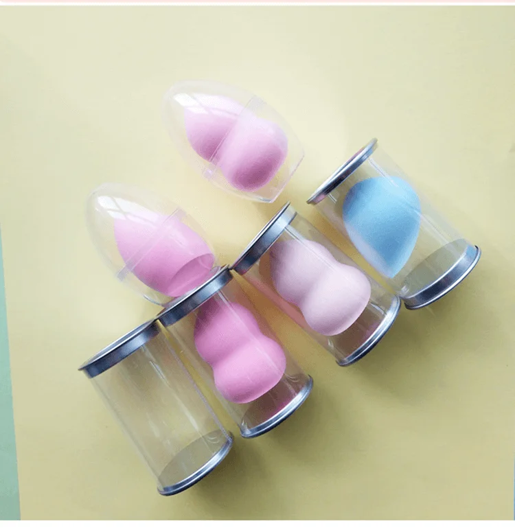 Wholesales 2020 10 Color Drop-shaped Pink Vegan Makeup Mini Soft Private Label Custom Logo Egg Sponge Blendered with Box
