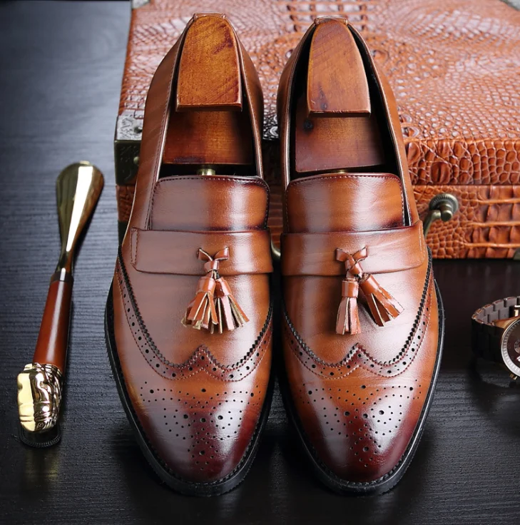 

c11396a fashion men slip on leather dress shoes