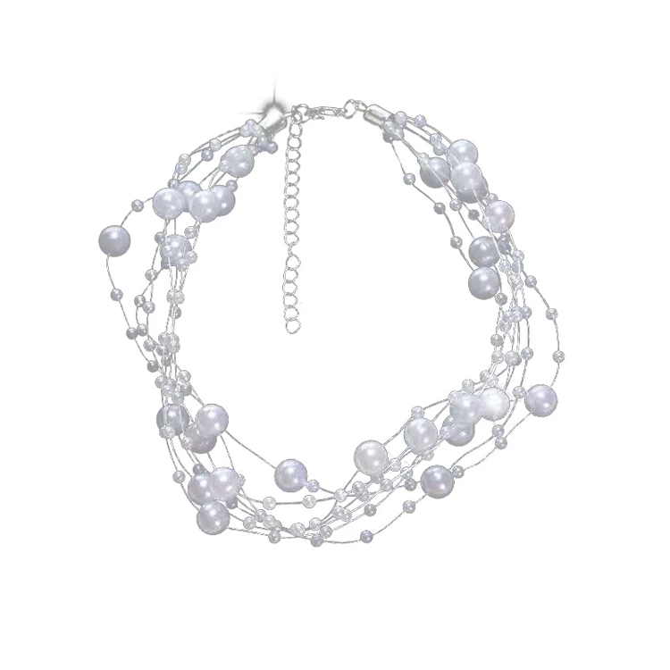 

Best Selling Quality pearl necklace students personality Temperament line Pearl multi-layer line Pearl unique jewelry