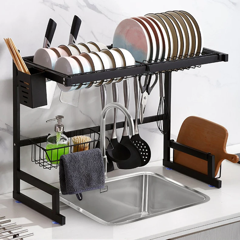 

decorate kitchen supplies spice racks kitchen drainer rack for dishes, Black