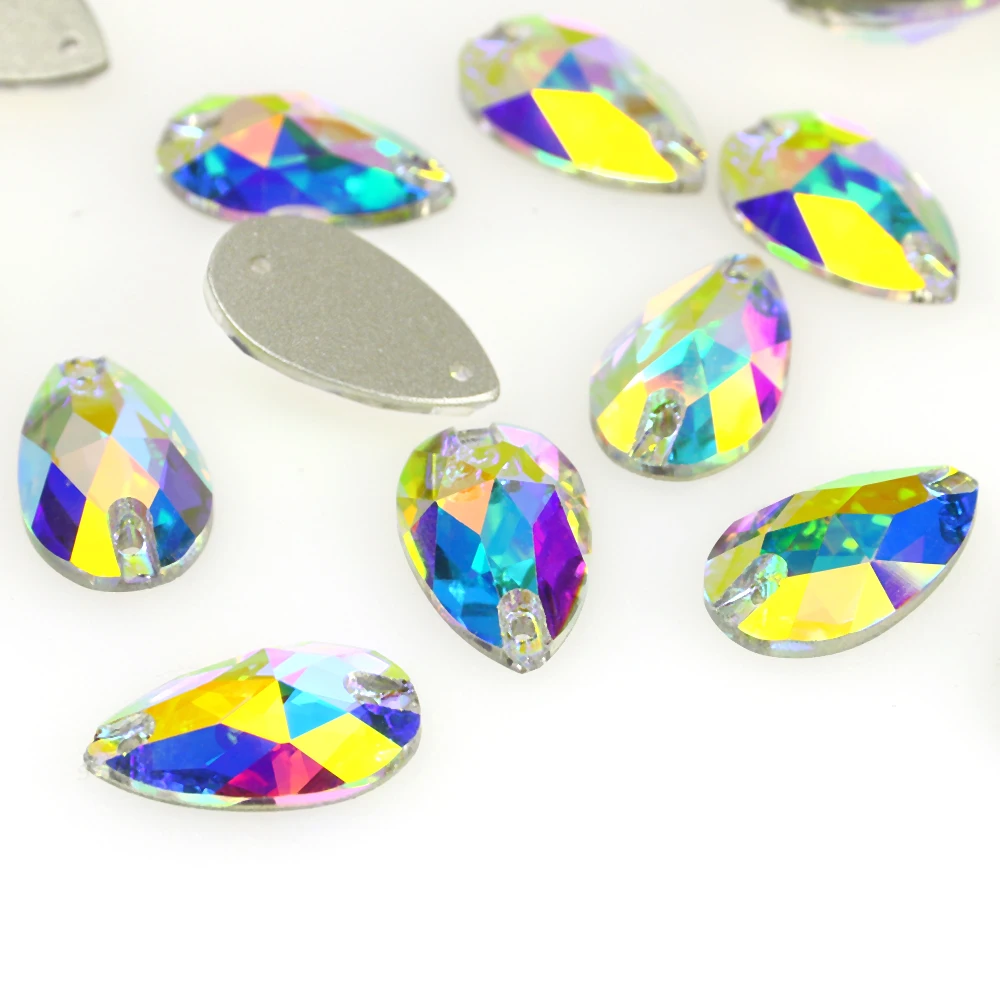Dongzhou Waterdrop Sew on Rhinestones Flatback Crystal Wholesale Loose Crystal Stone Beads Garment Shoes Diy Sewing Accessories