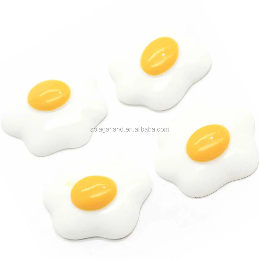 

100pcs Kawaii Resin Fried Eggs White Egg Flatback Cabochons Dollhouse Miniature Food DIY Scrapbooking Slime Charms Hairpin DIY