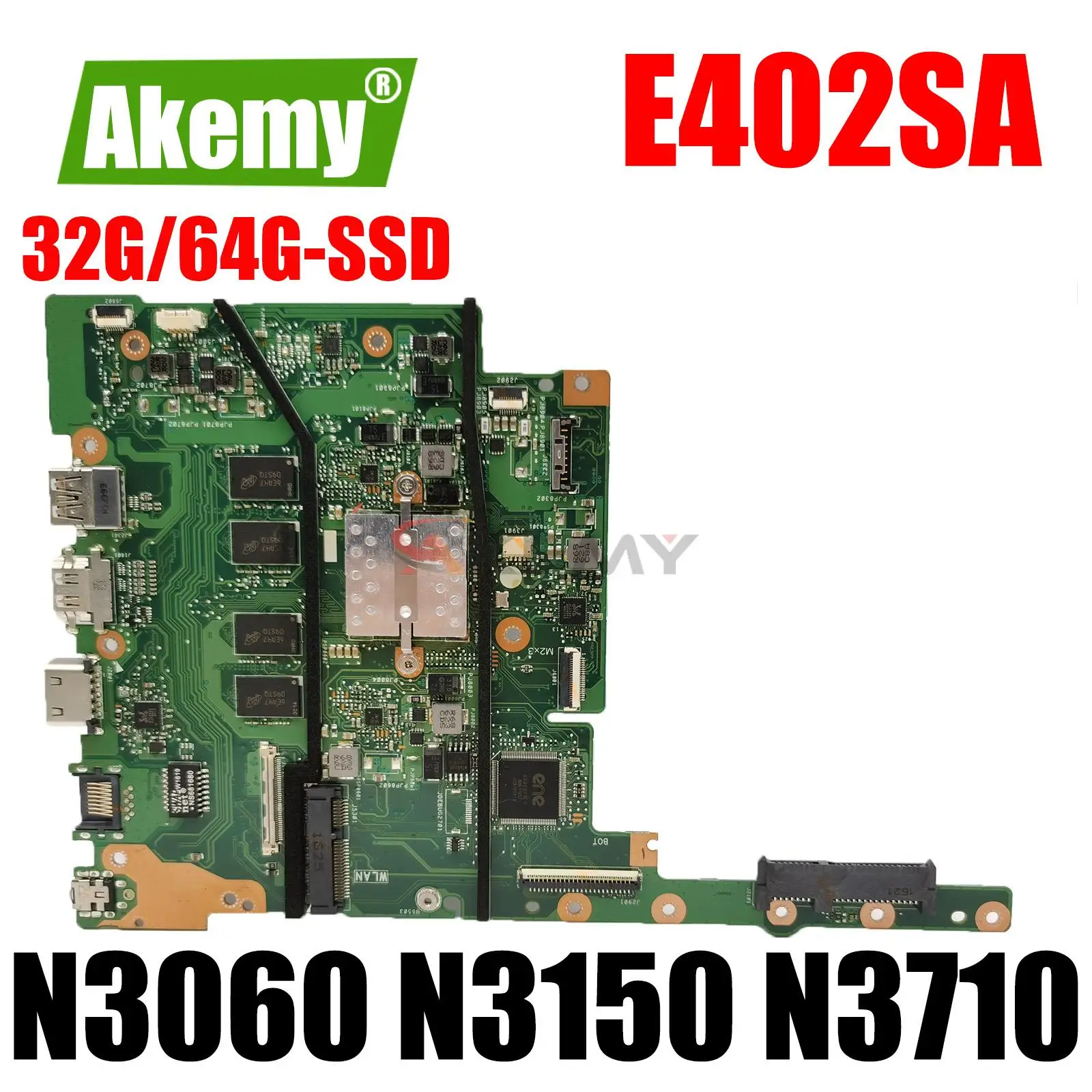 

Notebook Mainboard For ASUS E402SA E402S E502SA E502S X502SA F502SA L502SA L402SA Laptop Motherboard N3050/N3060 N3150 with SSD