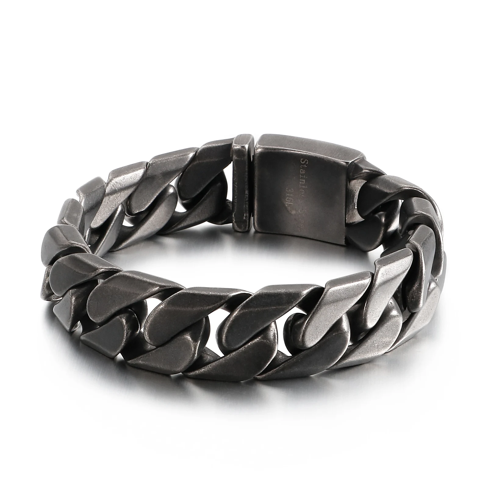 

KALEN 2020 fashion men steel 316 jewelry bracelet, Silver