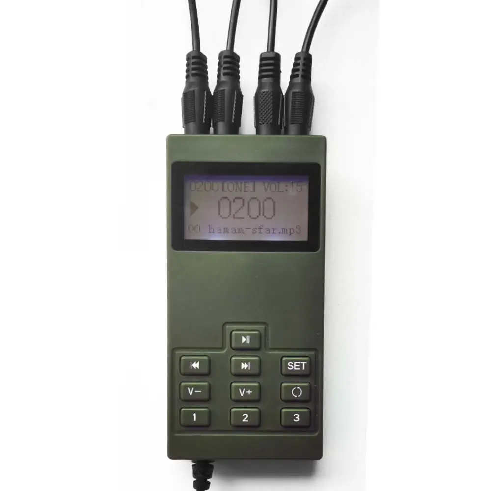 

Hottest mp3 bird sound caller 4*50 Watts with remote 4.0 channel hunting bird decoy BK1518S, Army green