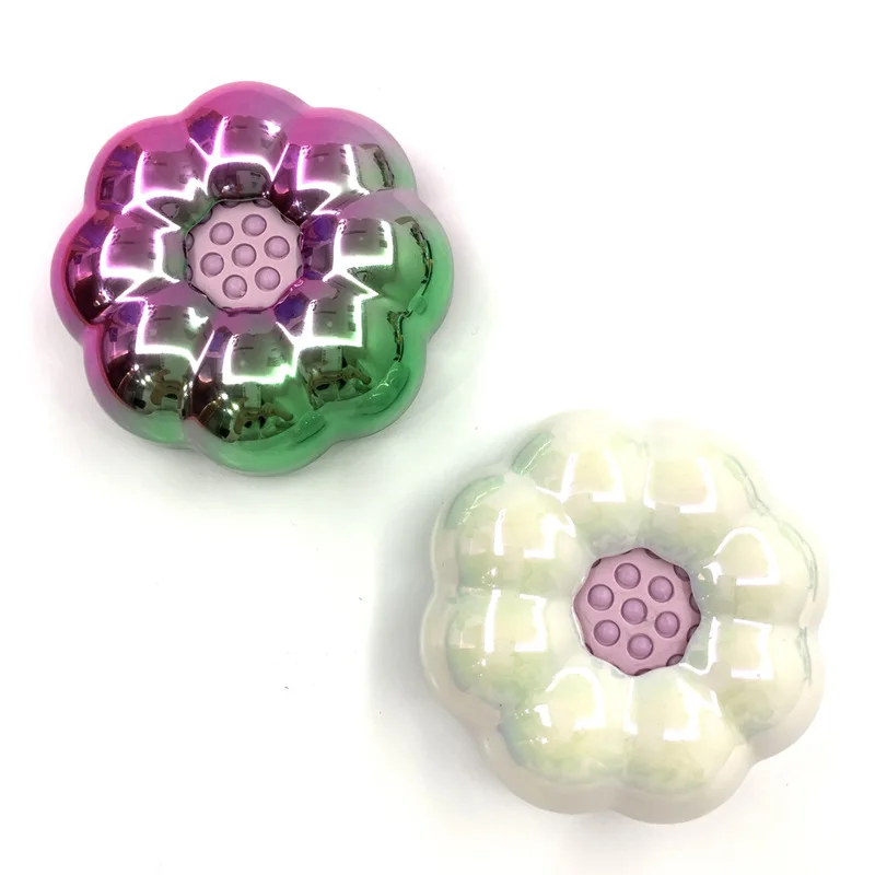 

Flower portable mini folding air cushion electroplating retractable hairdressing comb