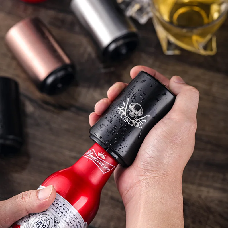 

custom creative stainless steel bottle opener automatic bottle opener press wine Beer bottle opener, Customization