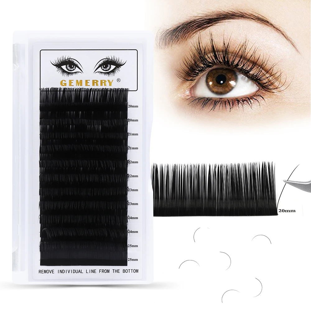 

New Soft Oem Private Label Custom Packaging 3D Silk Faux Mink False Lashes Synthetic Individual Eyelash Extention