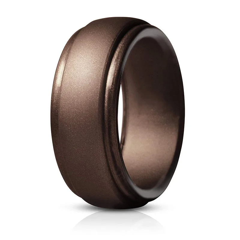 

Silicone Men Ring Step Edge Rubber Wedding Band 8mm Wide 2.5mm Thick