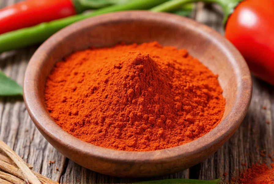 Close-up of vibrant red paprika powder being sprinkled over roasted chicken and vegetables on a white plate