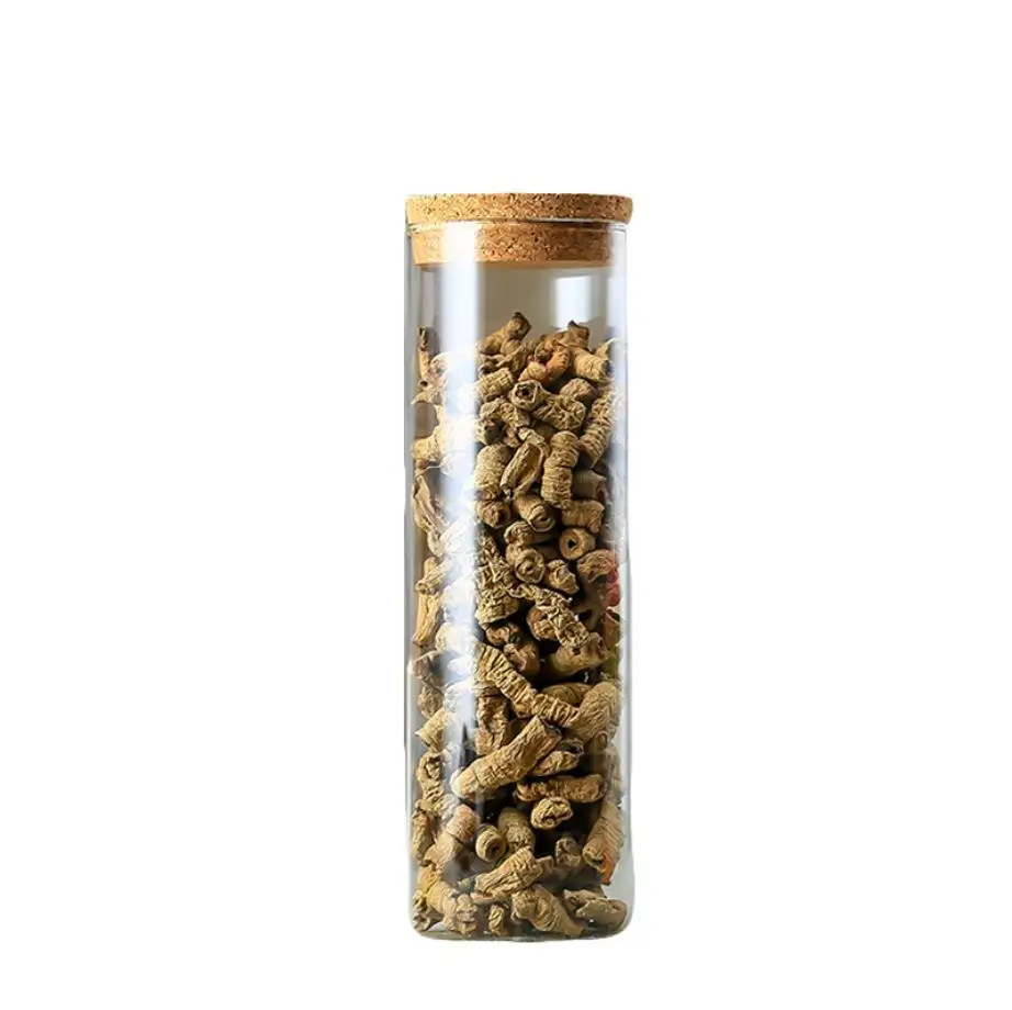 

Top Quality Storage Round High Borosilicate Home Good Hand Blown Glass Jar with Cork Lid, Colorless