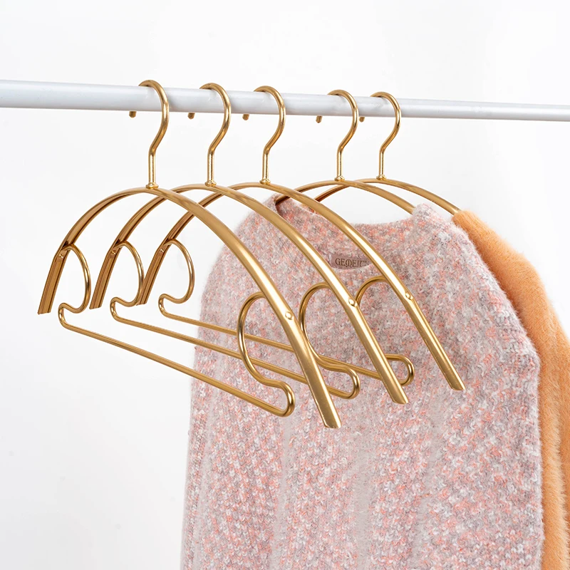 

Factory direct supply gold metal hanger outdoor indoor balcony clothes hangers for sweaters, 3 colors