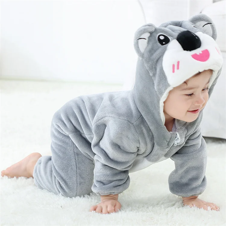 

Baby Kids Flannel Unicorn Pajamas Halloween Cartoon Animal Boys Girls Casual Clothes Infant Baby Romper Pajamas, Picture shows