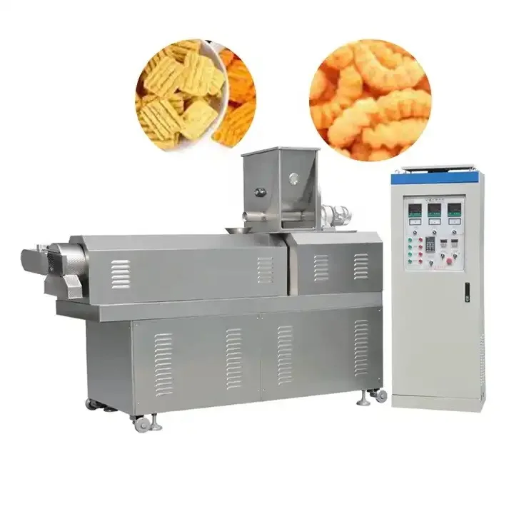 Full Automatic Twin Screw Fried Corn Triangle Chips Making Machine Manufacturer Doritos Chips Production Line